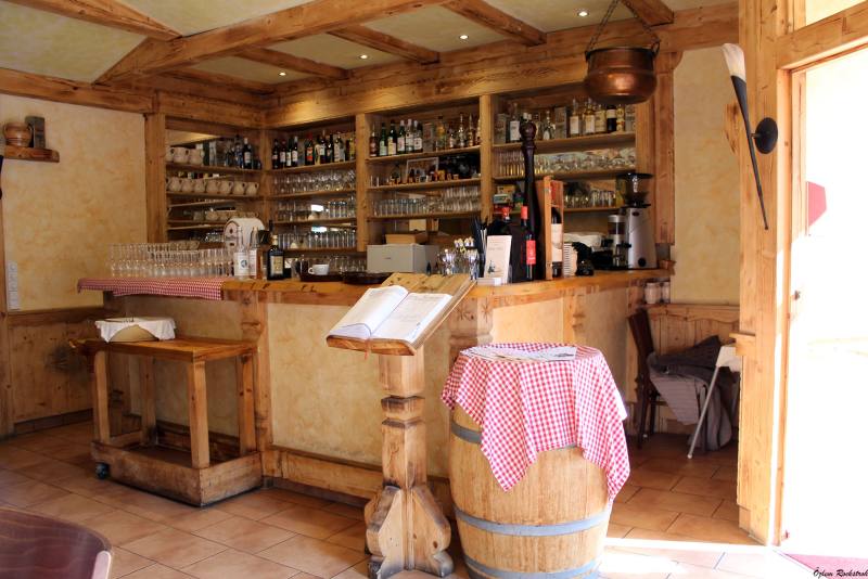 Bar with wine rack and wine barrel